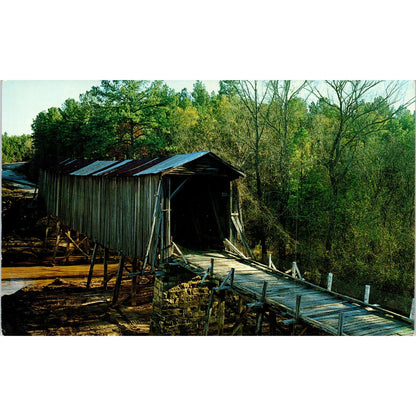 Long Cane Creek Bridge McCormick County SC Covered Bridge Postcard PB13