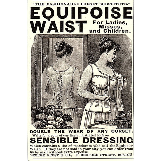 Equipoise Waist For Ladies Lingerie George Frost Boston MA 1892 Ad AG2-M10