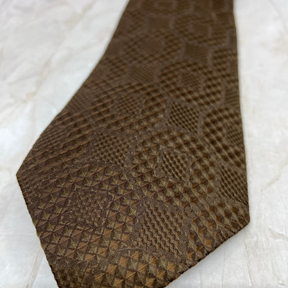 Retro Men's Sears The Men's Store Geometric Polyester Brown Necktie Tie TG9-T2