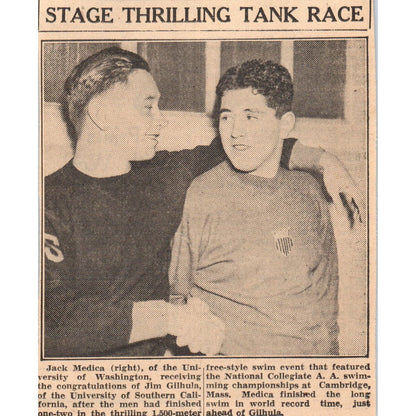 Swimmers Jack Medica Jim Gilhula 1935 Minneapolis Journal Article AE7-N3
