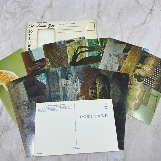 Visit the St. Louis Zoo Vintage Souvenir Folder Book Postcards TI8-S2