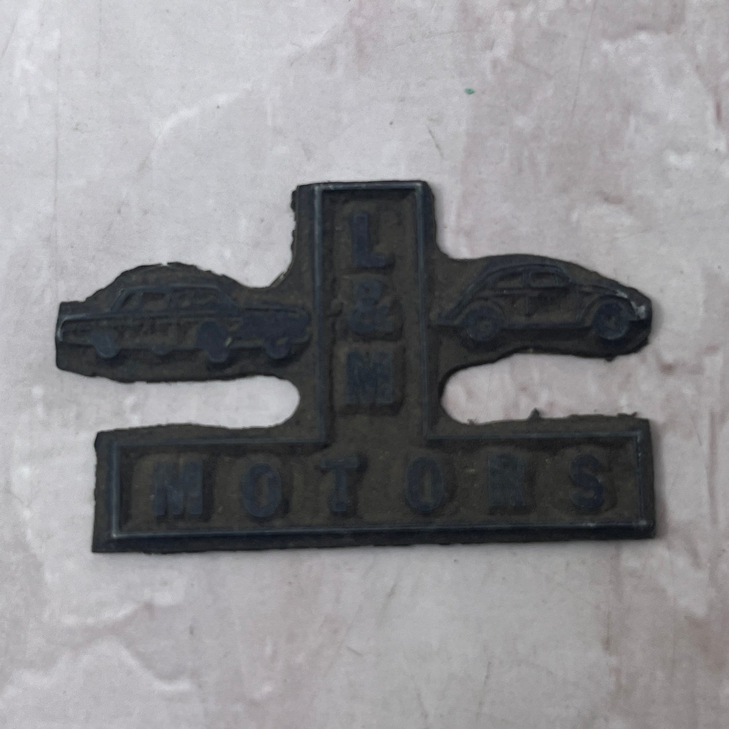 Retro Lem Motors Auto Sales Vintage Letterpress Printers Block Plate SF5-S