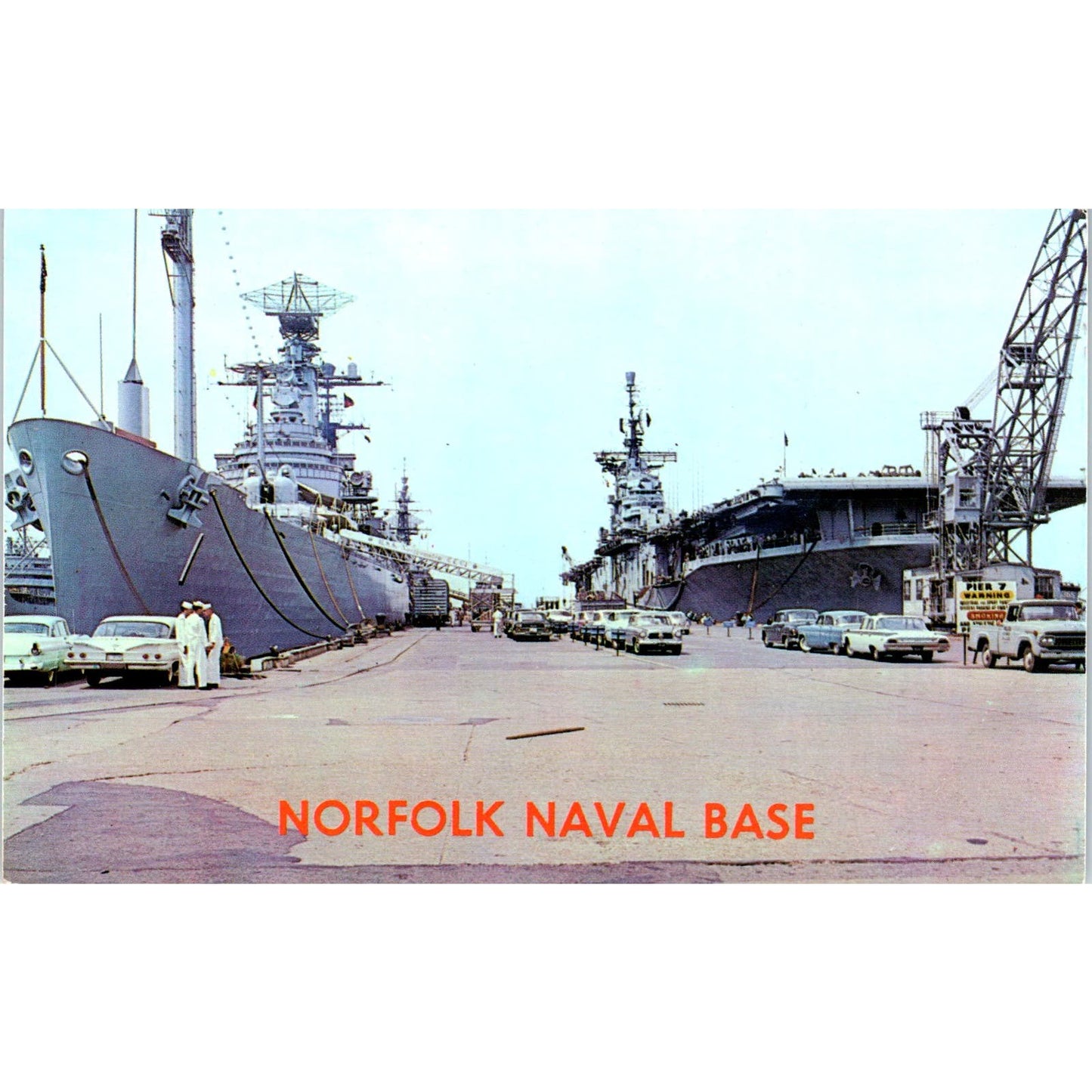 Norfolk Naval Base World's Largest Naval Base Vintage Postcard PC8