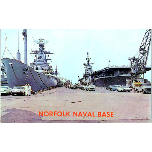 Norfolk Naval Base World's Largest Naval Base Vintage Postcard PC8