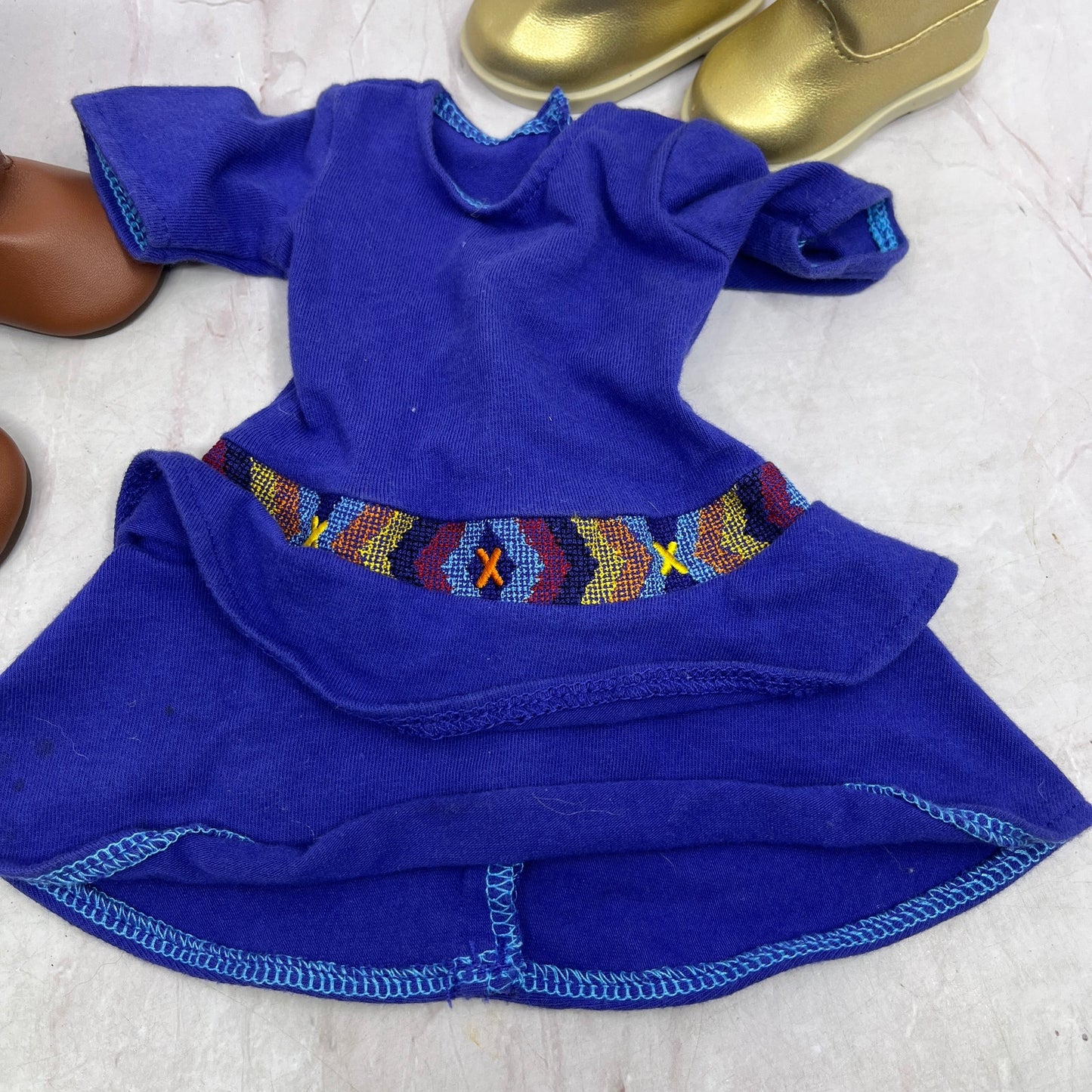 American Girl Doll Saige Doll of the Year Meet Outfit Dress, Boots, Extra Boots