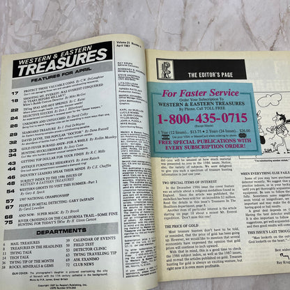 1987 April - Western & Eastern Treasures Magazine - Treasure Hunting Gold M12