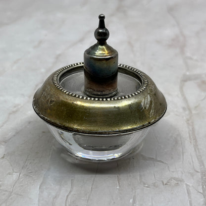 Vtg Frank M Whiting Sterling Silver Glass Table Top HyGlo Cigarette Lighter TL19