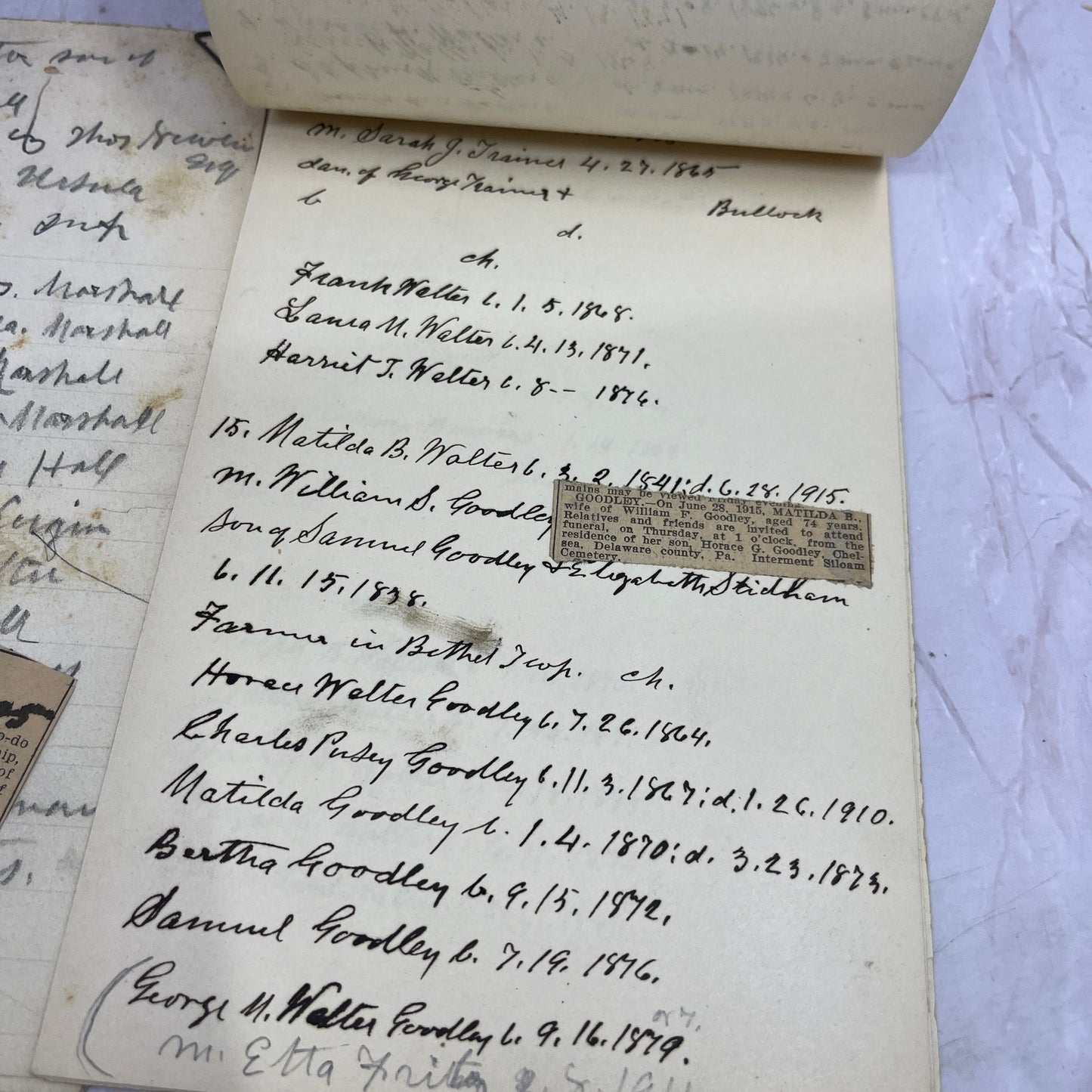 Early 1900s Genealogy Lot - Milton Walter Family of Pennsylvania TA9