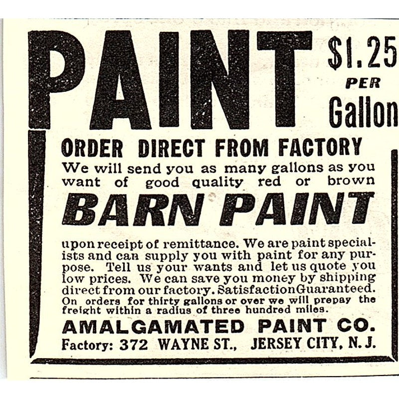 Amalgamated Paint Co Barn Paint Jersey City NJ 1924 Ad AG3-S17