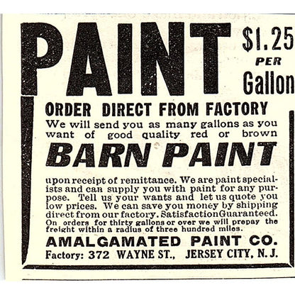 Amalgamated Paint Co Barn Paint Jersey City NJ 1924 Ad AG3-S17