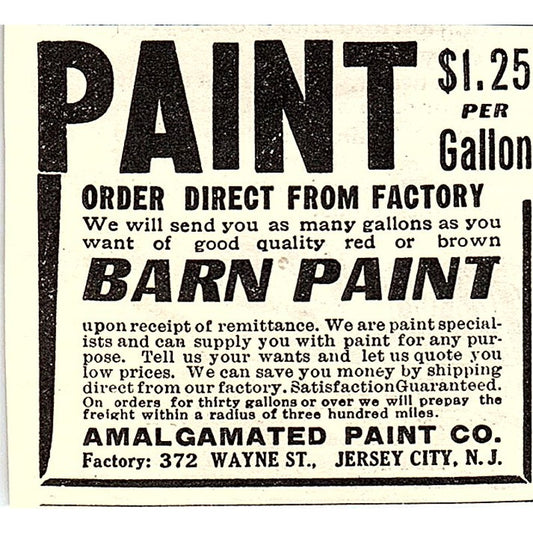 Amalgamated Paint Co Barn Paint Jersey City NJ 1924 Ad AG3-S17