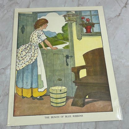 The Bunch of Blue Ribbons Mother Goose Nursery Rhyme Vintage Print Wright FL6-9