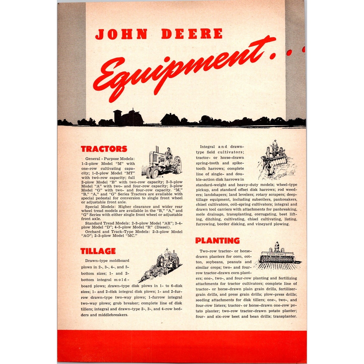 1949 John Deere Quality Equipment 2 Page Ad I16