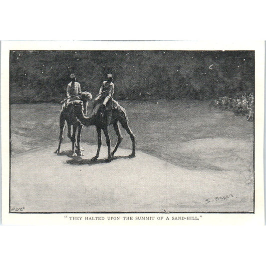 Men On Camels at Sunset S. Paget 1897 Victorian Illustration AE9-TS8