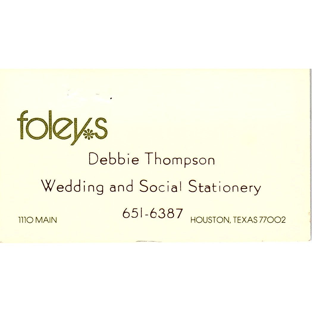 Foleys Debbie Thompson Wedding Social Stationery Houston TX Business Card SB4-B8