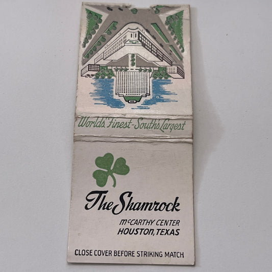 The Shamrock Hotel McCarthy Center Houston TX Vintage Matchbook Cover TB8-MB-11
