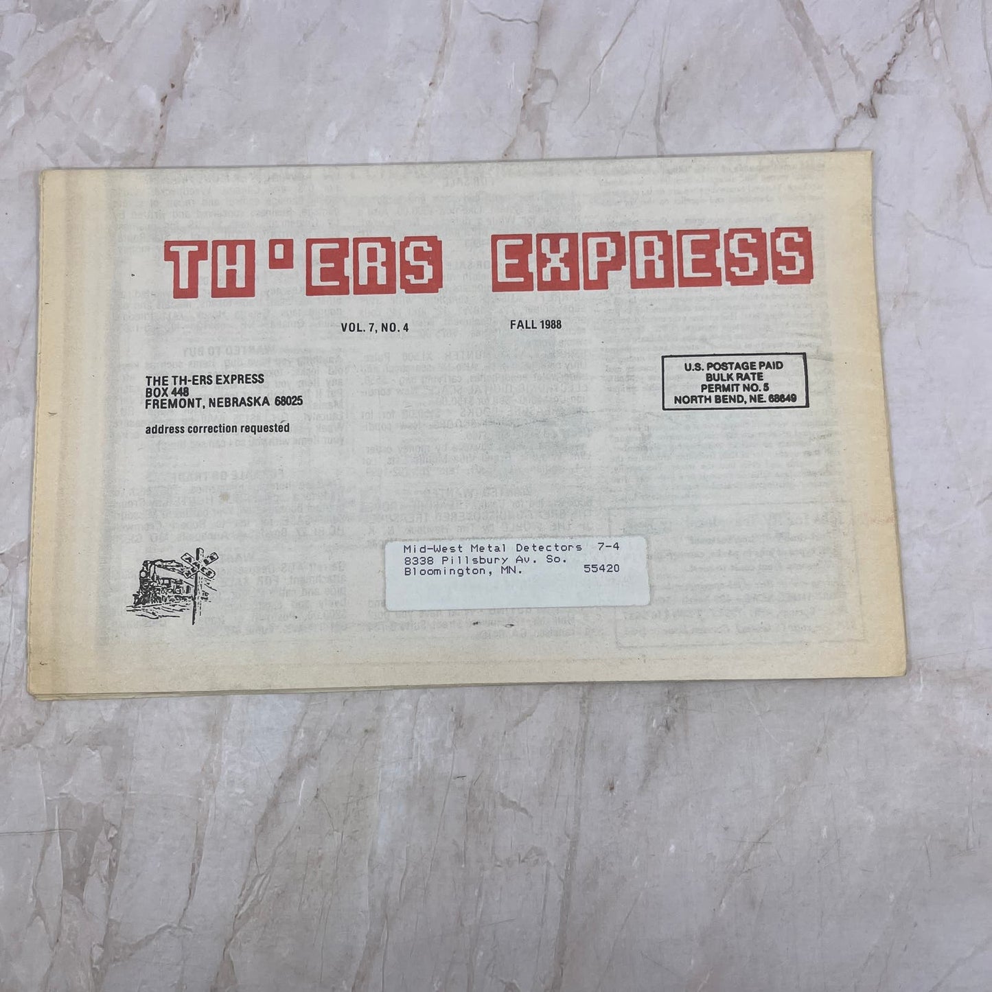 1988 Vol 7 No 4 TH-ers Express Treasure Hunting Newspaper Fremont NE M20