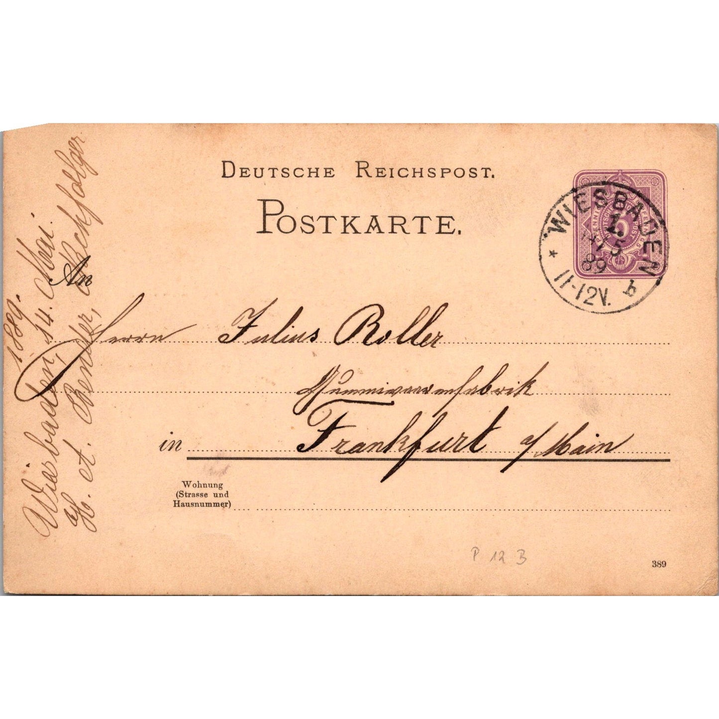 H.A. Bender Nachfolger Bierbrauerei Wiesbaden 1889 German Reich Postcard P5-12
