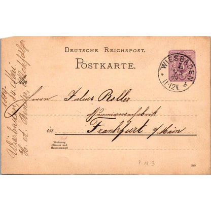 H.A. Bender Nachfolger Bierbrauerei Wiesbaden 1889 German Reich Postcard P5-12