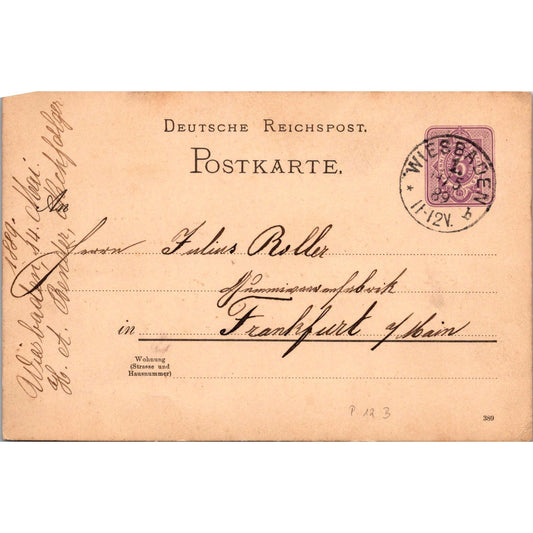H.A. Bender Nachfolger Bierbrauerei Wiesbaden 1889 German Reich Postcard P5-12