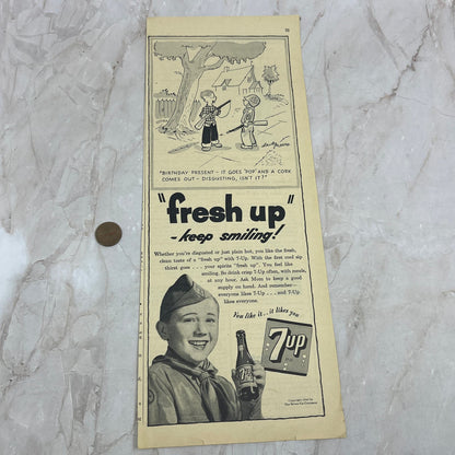 1945 7Up Soda Popgun Comic 4.5x12 Vintage Magazine Advertisement FL6-6