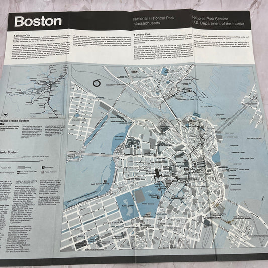1970's Boston National Historical Park MA Fold Out Map TH9-TM2