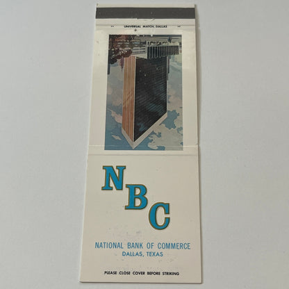 NBC National Bank of Commerce Dallas TX Vintage Matchbook Cover TB6-MB2-6
