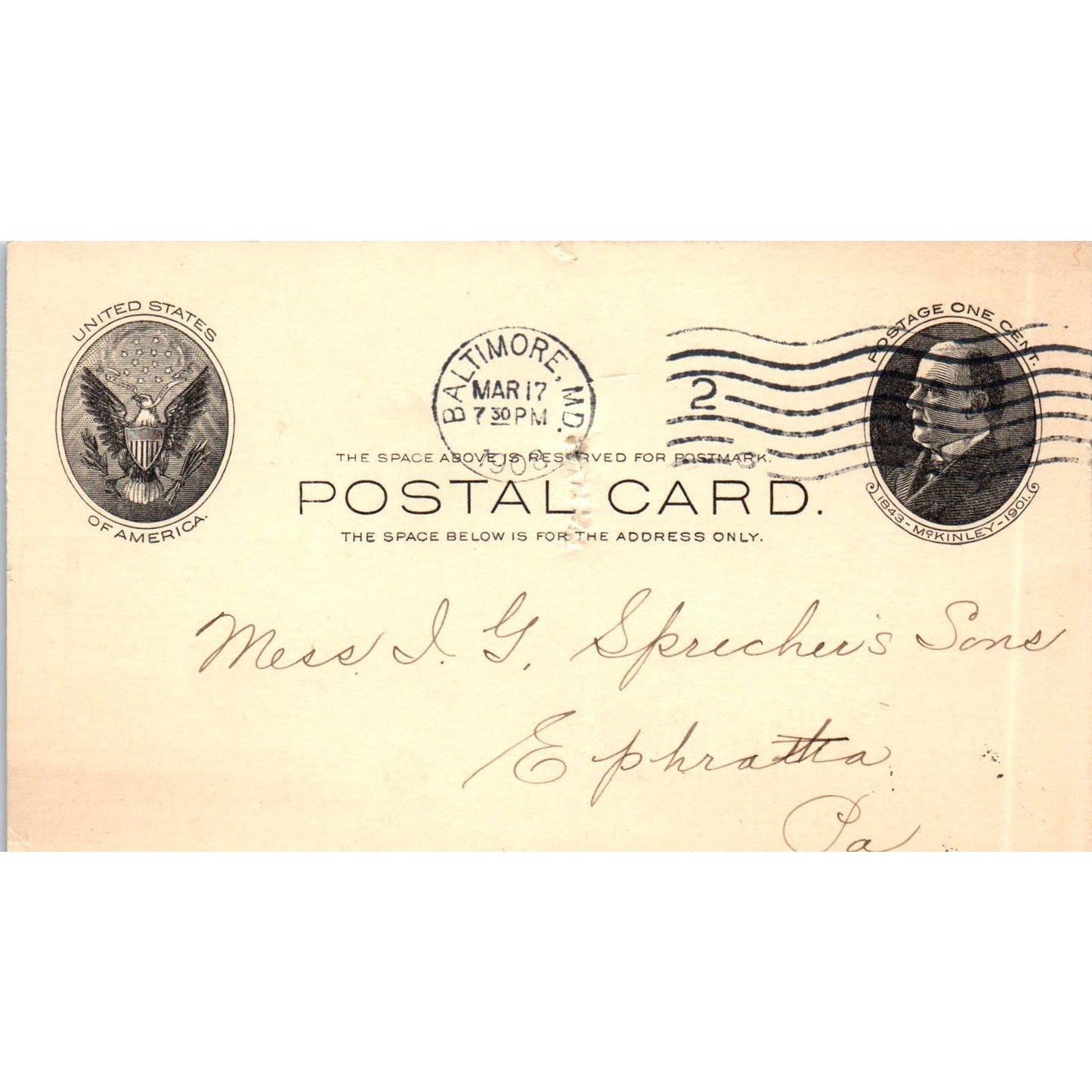1908 John Bolgiano & Son Seedmen Baltimore MD Payment Receipt Postal Card AE8