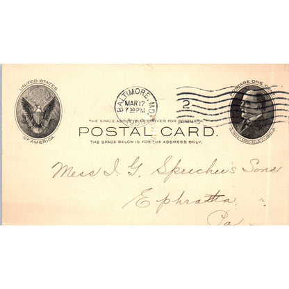 1908 John Bolgiano & Son Seedmen Baltimore MD Payment Receipt Postal Card AE8