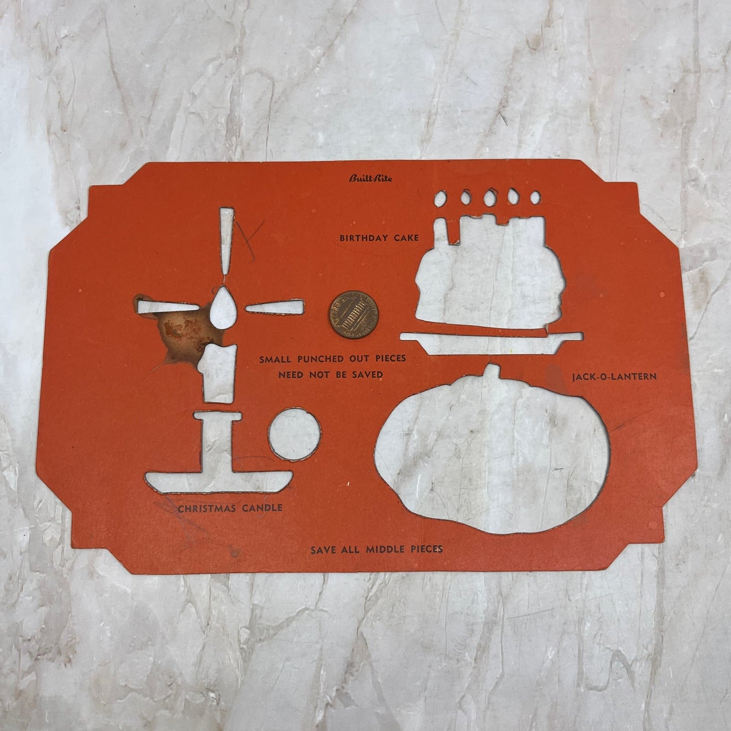 Vintage Built-Rite Stencil Christmas Candle Jack-O-Lantern Birthay Cake TI8-S6