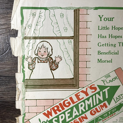 c1915 Wrigley's Spearmint Pepsin Gum Vintage Magazine Ad 10x14 V11