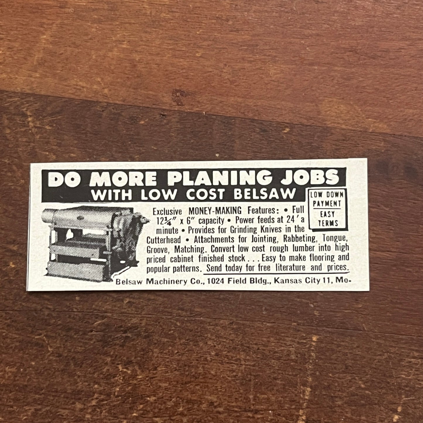 Do More Planing Jobs - Belsaw Machinery Co Kansas City MO 1955 Ad AG1-S1