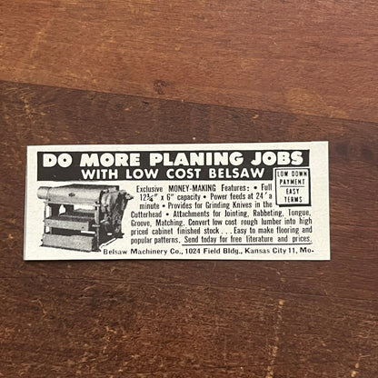 Do More Planing Jobs - Belsaw Machinery Co Kansas City MO 1955 Ad AG1-S1