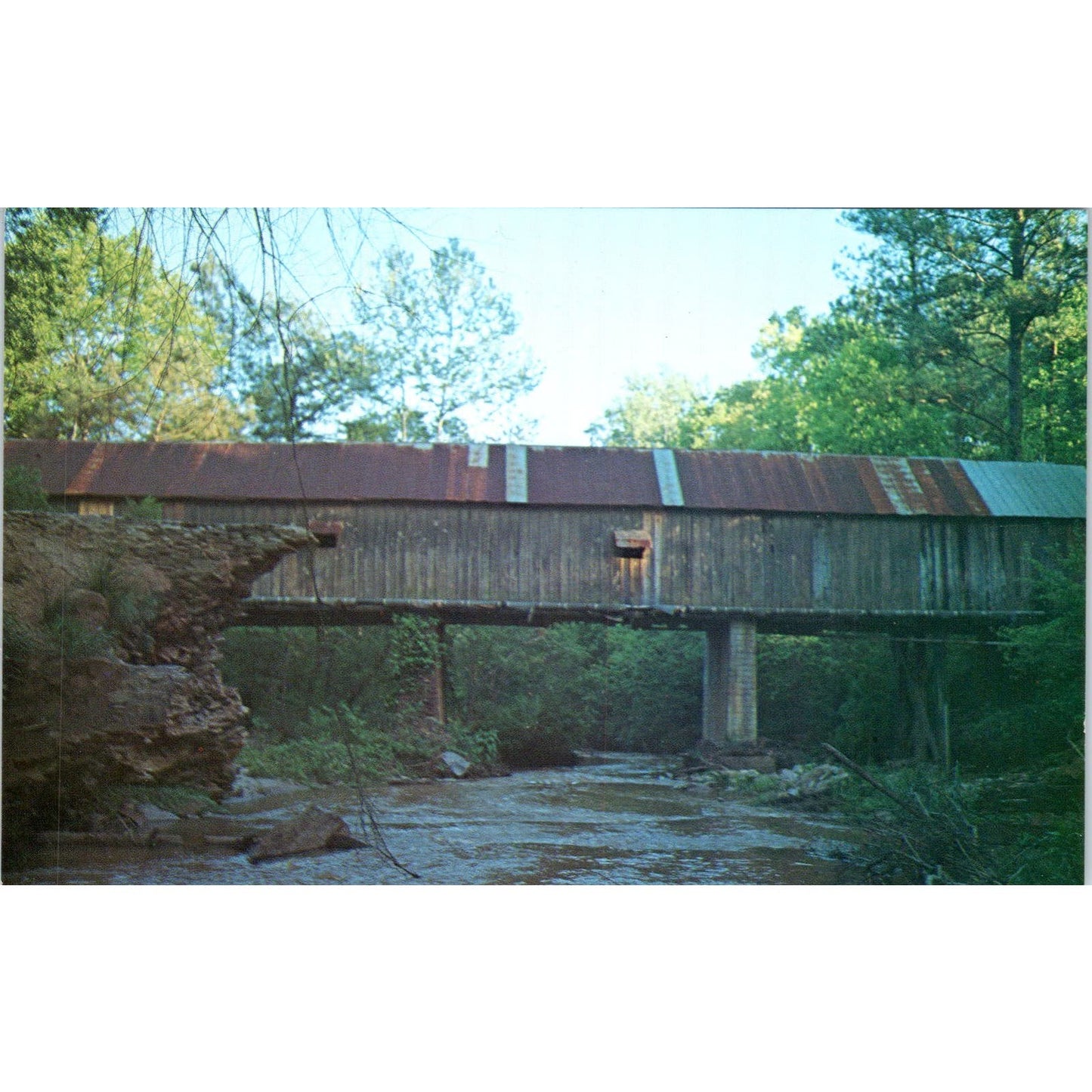 Ruffs Mills Bridge Marietta-Smyrna Cobb Cty Georgia Covered Bridge Postcard PC5