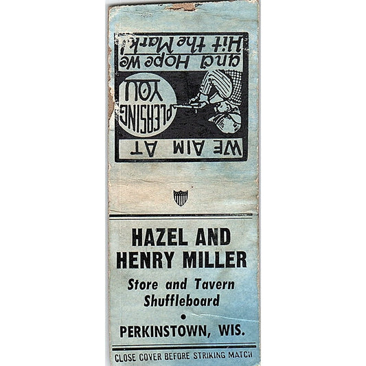 Hazel and Henry Miller Tavern Perkinstown WI Vintage Matchbook Cover SC7-Y6
