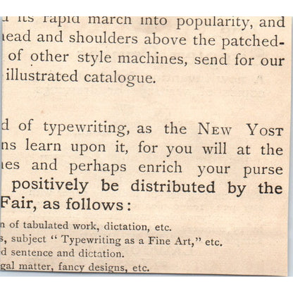 Simplex Printer Lawton & Co Vesey St. NY 1892 Magazine Ad AB6-4