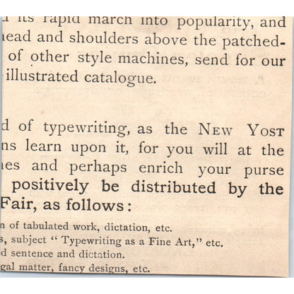 Simplex Printer Lawton & Co Vesey St. NY 1892 Magazine Ad AK6-M2