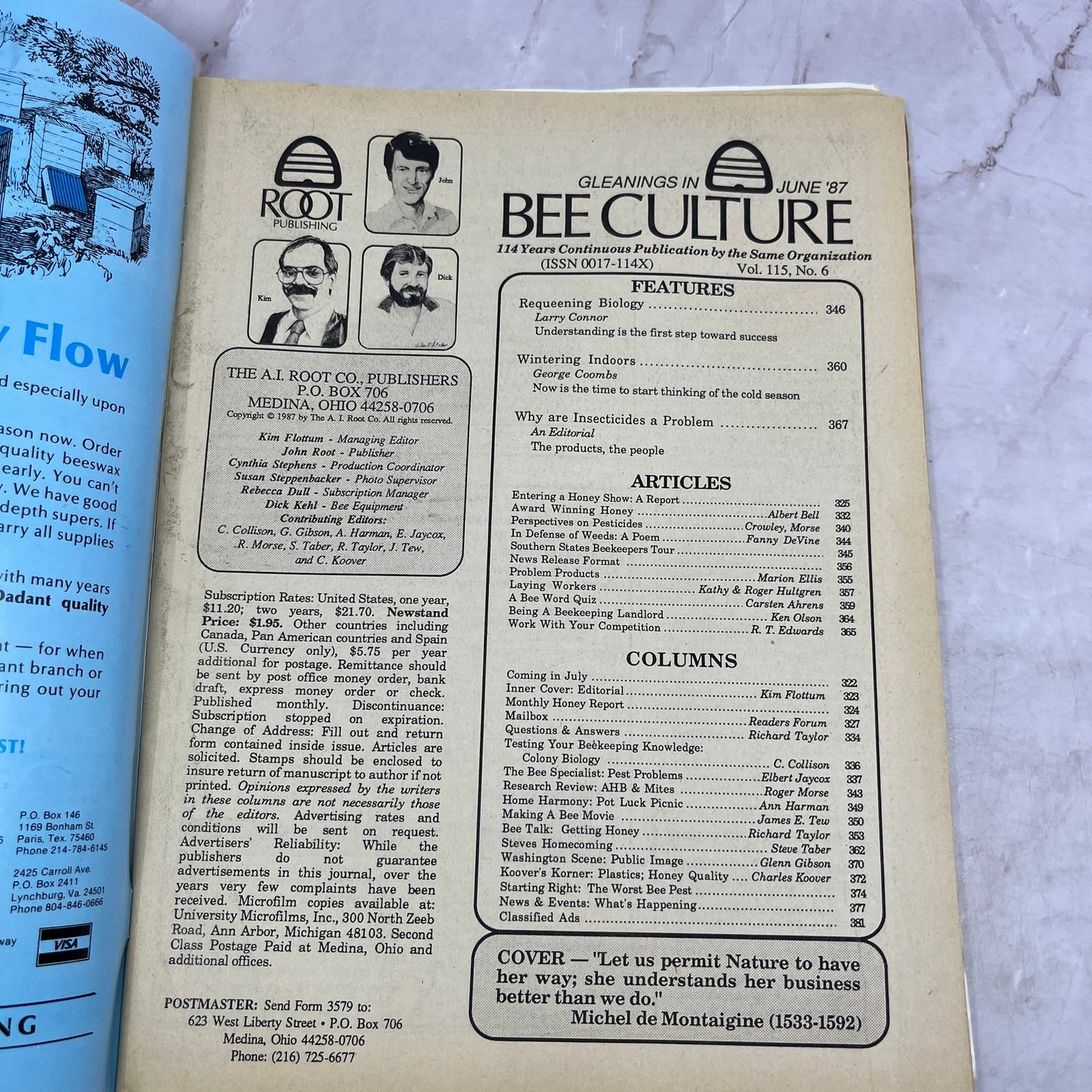 1987 June - Gleanings in Bee Culture Magazine - Bees Beekeeping Honey M33