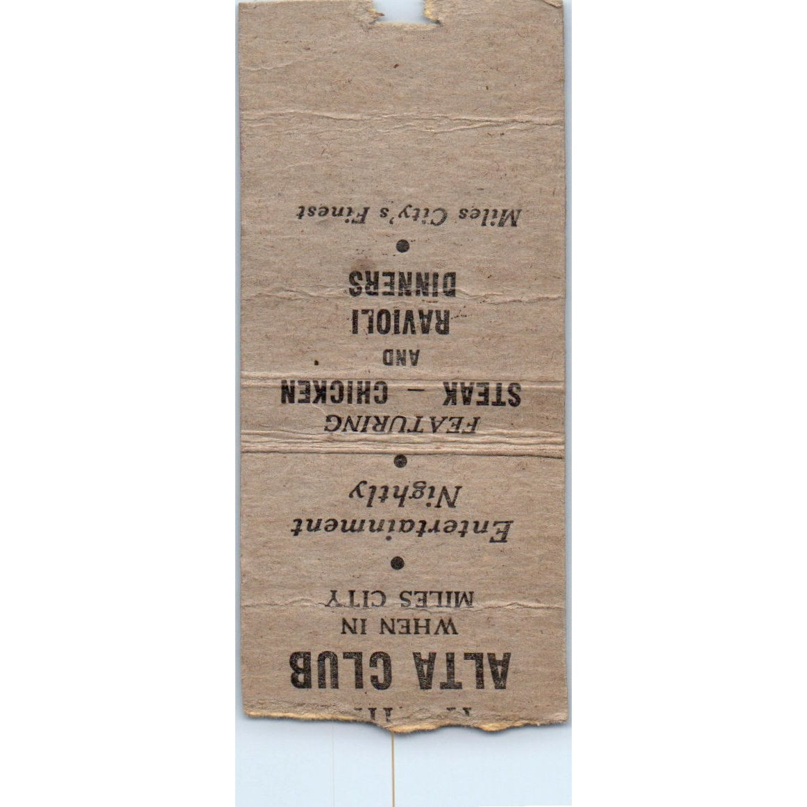 600 Bar & Cafe Miles City Montana Vintage Matchbook Cover SF4-Y8