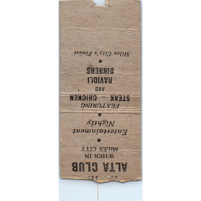 600 Bar & Cafe Miles City Montana Vintage Matchbook Cover SF4-Y8
