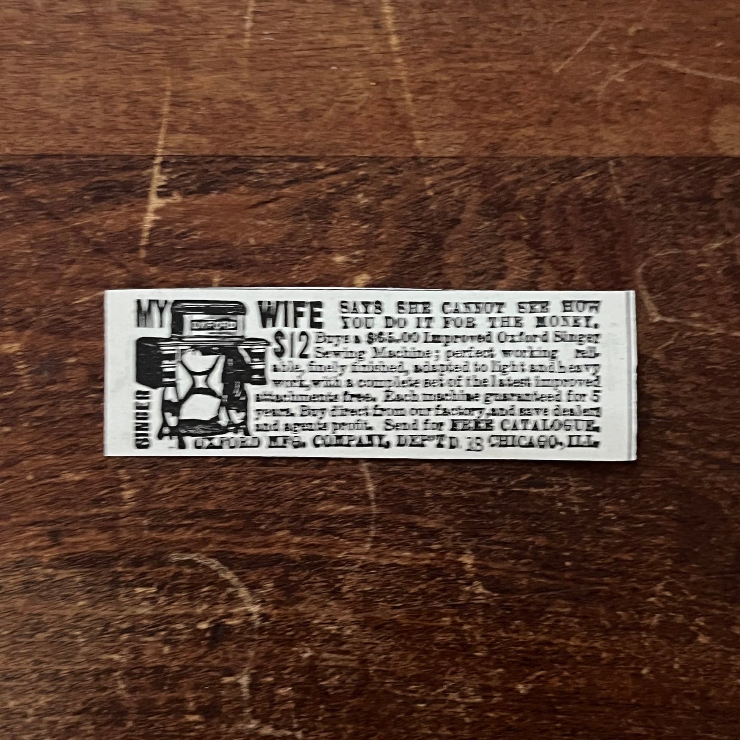 Oxford Singer Sewing Machine Chicago Original Advertisement AD8-P29