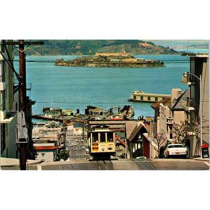 Cable Car on San Francisco Hill Vintage Postcard PE3