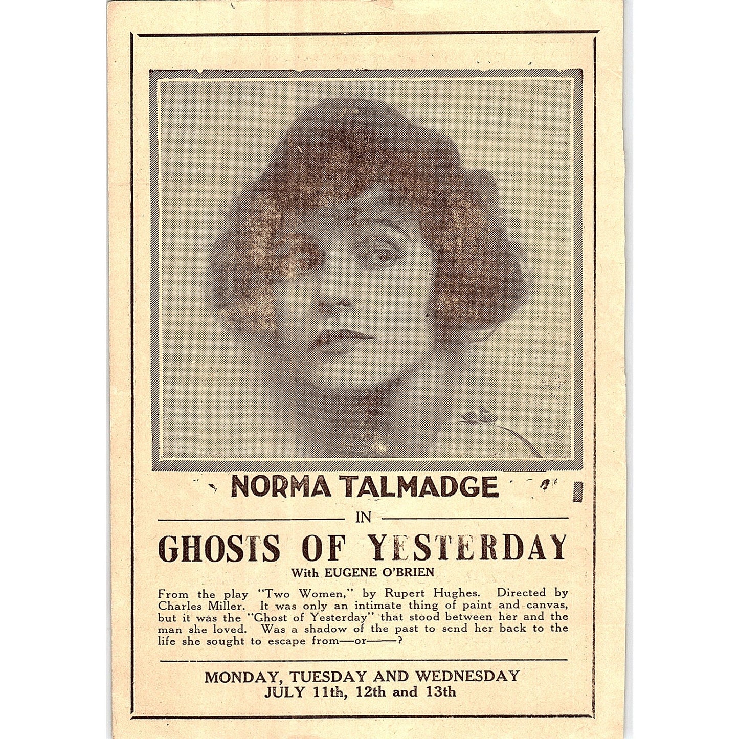 Norma Talmadge in Ghosts of Yesterday w/ Eugene O'Brien 1920s Ad AF3-8