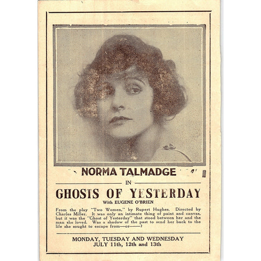 Norma Talmadge in Ghosts of Yesterday w/ Eugene O'Brien 1920s Ad AF3-8