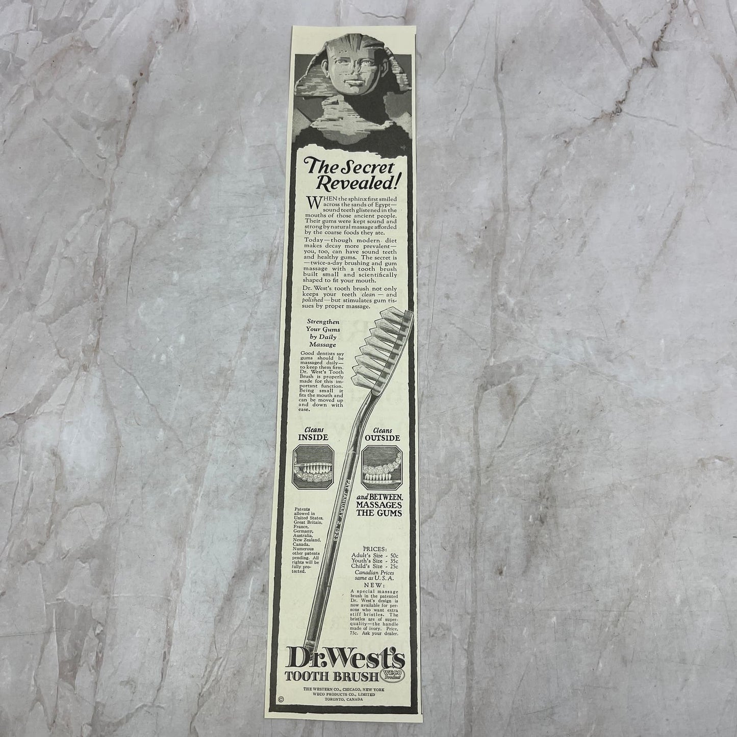 Dr. West's Toothbrush The Western Co Chicago NY 1924 Magazine Ad FL6-11