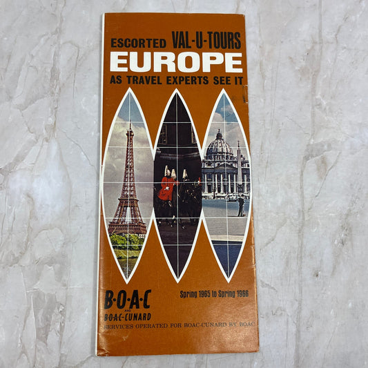 1965 B.O.A.C. Cunard Val-U-Tours Escorted European Tours Brochure TI8-S3