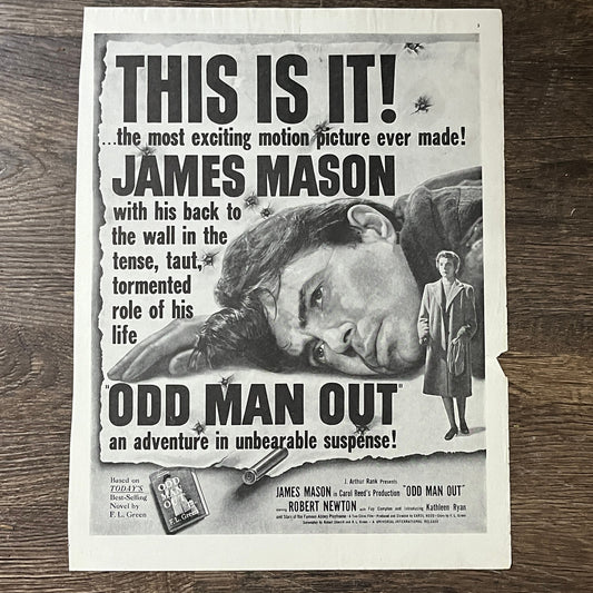 James Mason Odd Man Out Motion Picture Magazine Ad 10x14 V7