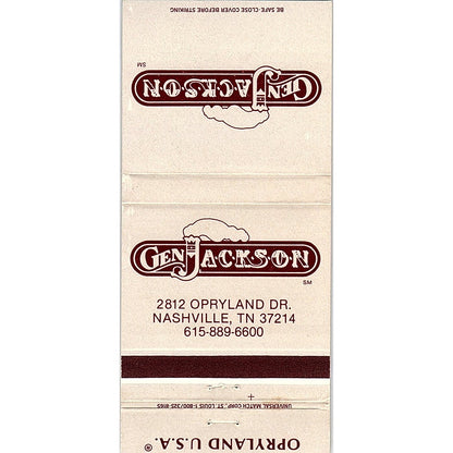 Gen Jackson Restaurant Opryland Nashville TN Vintage Matchbook MM4-10