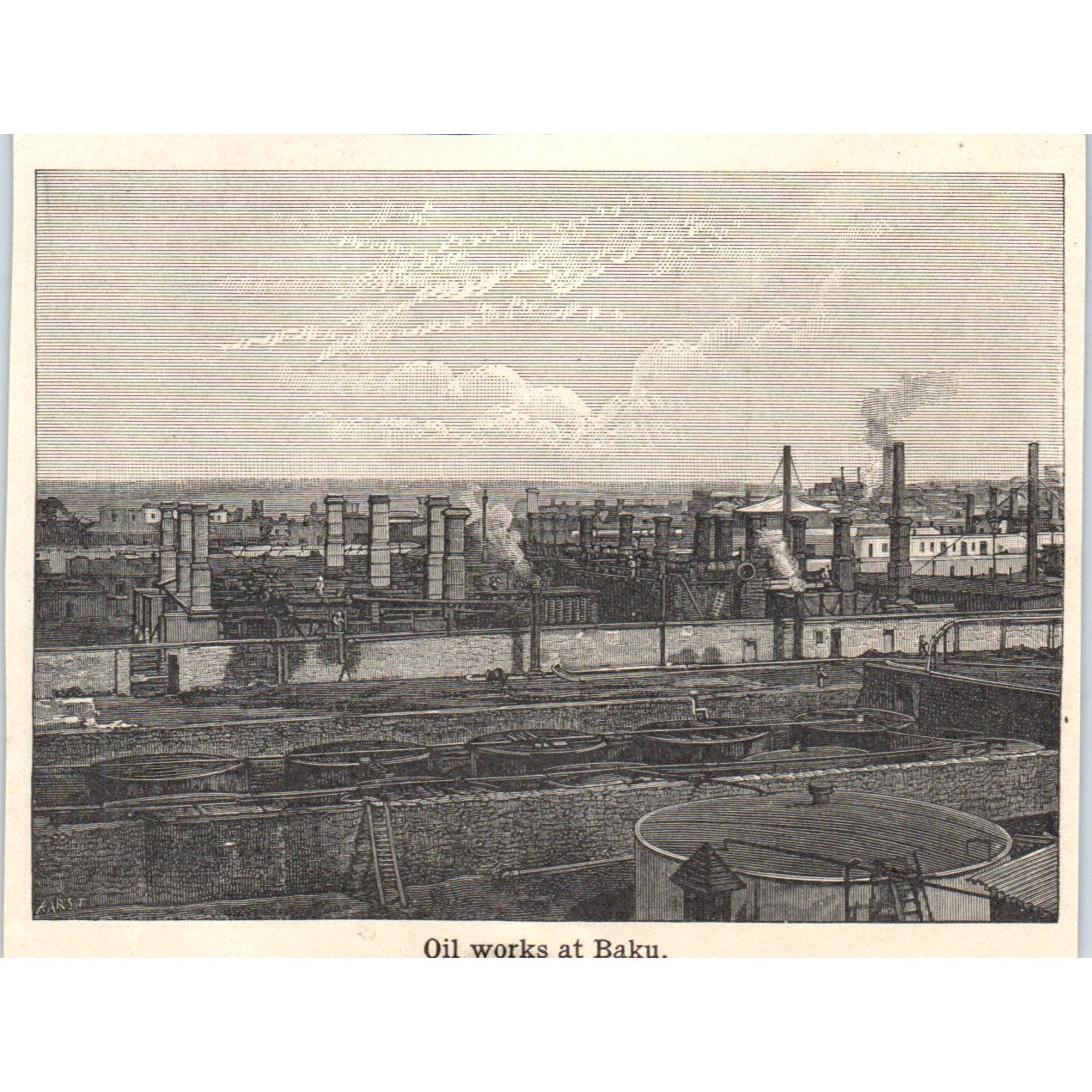 Oil Works at Baku 1901 Engraving AF2-P3