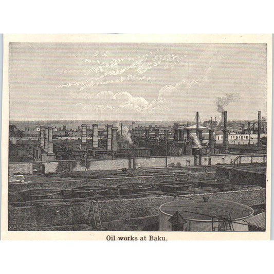 Oil Works at Baku 1901 Engraving AF2-P3